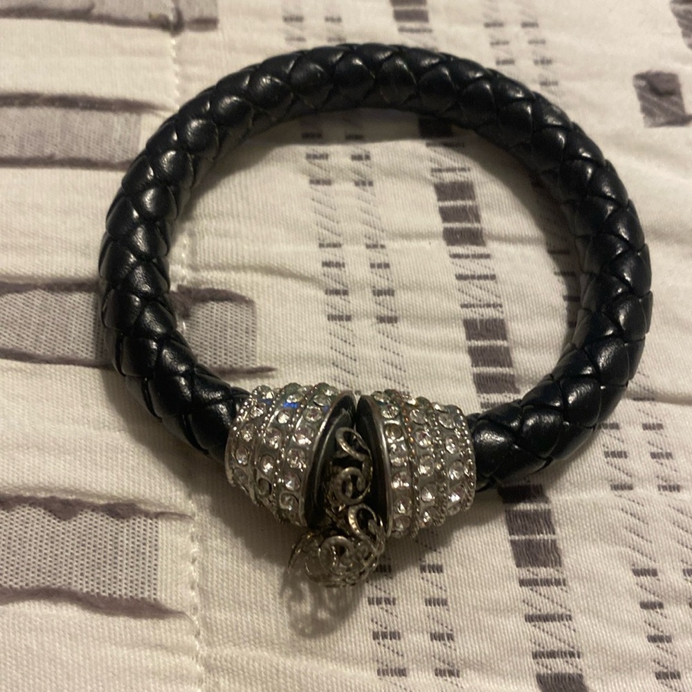 Bracelets magnetic closure and leather wrapped